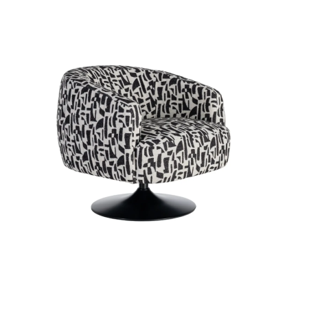 Fauteuil Pivotant Noir et Blanc à...