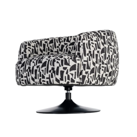 Fauteuil Pivotant Noir et Blanc à...