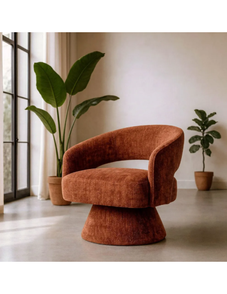 Fauteuil Pivotant Tuile en Tissu – Piètement Conique