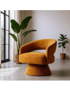 Fauteuil Pivotant Ocre en...