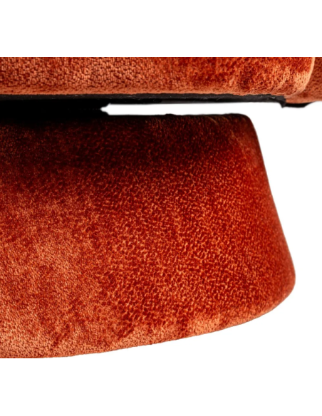 Fauteuil Pivotant Terracotta en Tissu – Forme Enveloppante