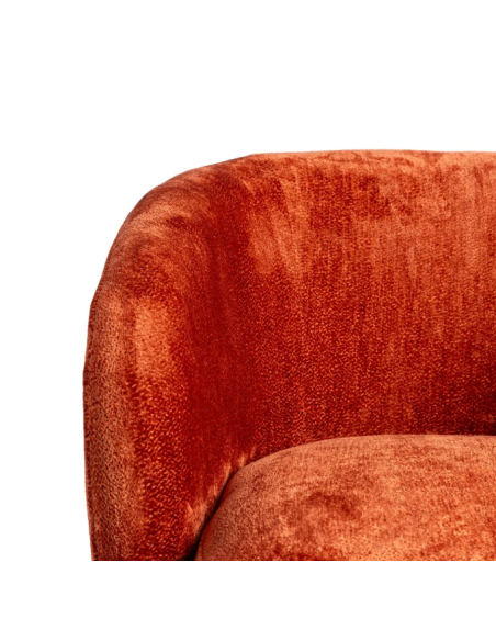 Fauteuil Pivotant Terracotta en Tissu – Forme Enveloppante