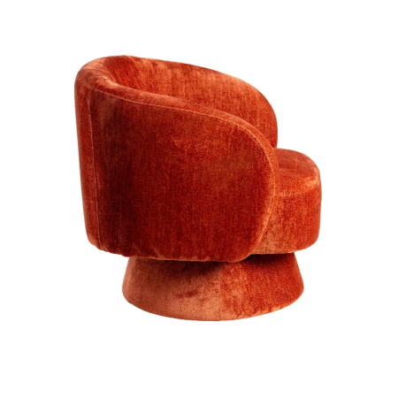 Fauteuil Pivotant Terracotta en Tissu...