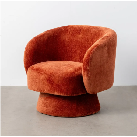 Fauteuil Pivotant Terracotta en Tissu...