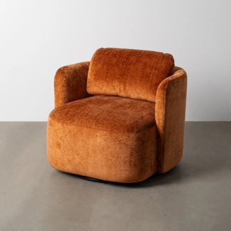 Fauteuil Pivotant Terracotta en Tissu...