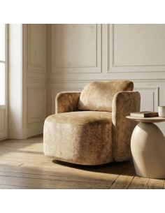 Fauteuil Pivotant Beige en...