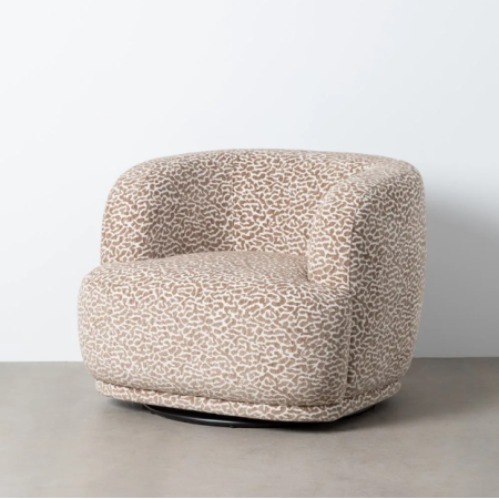Fauteuil Pivotant Gris à Motif...