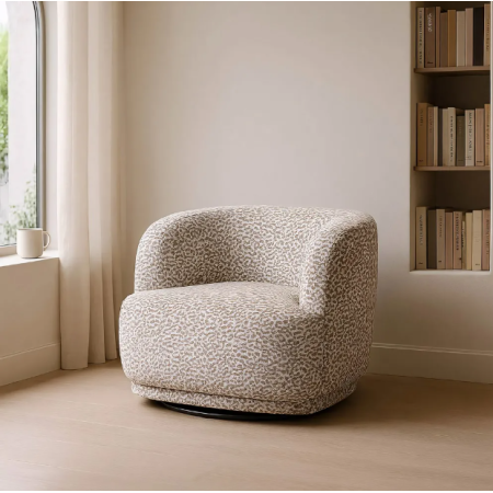 Fauteuil Pivotant Gris à Motif...