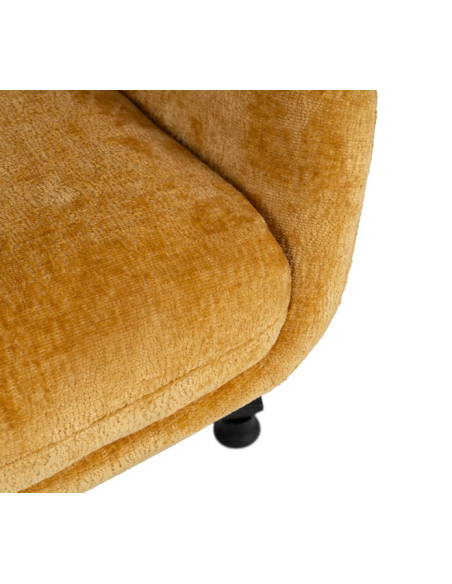 Fauteuil Pivotant en Tissu Vert ou Moutarde – Dossier Haut