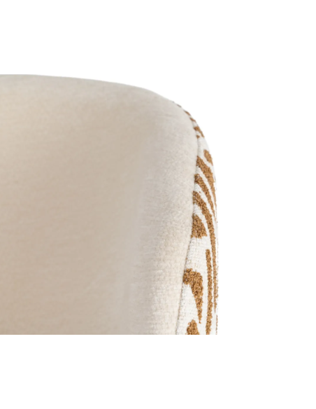 Lot de 2 Chaises Beige à Dossier Motif en Tissu – 3 Coloris