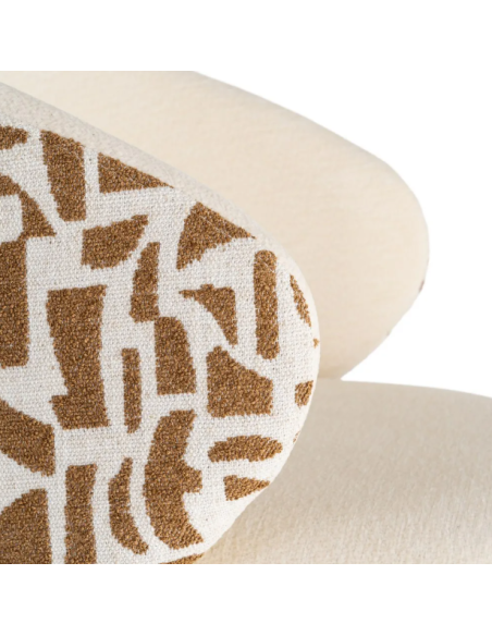 Lot de 2 Chaises Beige à Dossier Motif en Tissu – 3 Coloris