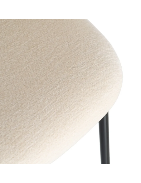 Lot de 2 Chaises Beige à Dossier Motif en Tissu – 3 Coloris