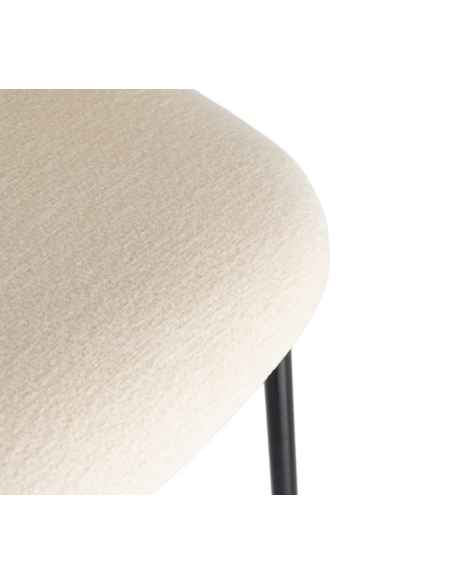 Lot de 2 Chaises Beige à Dossier Motif en Tissu – 3 Coloris