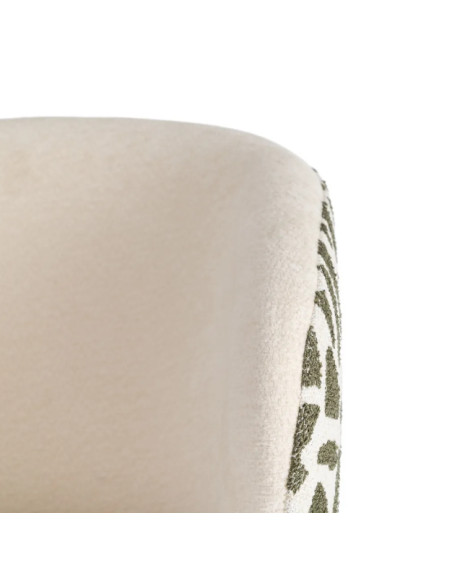 Lot de 2 Chaises Beige à Dossier Motif en Tissu – 3 Coloris
