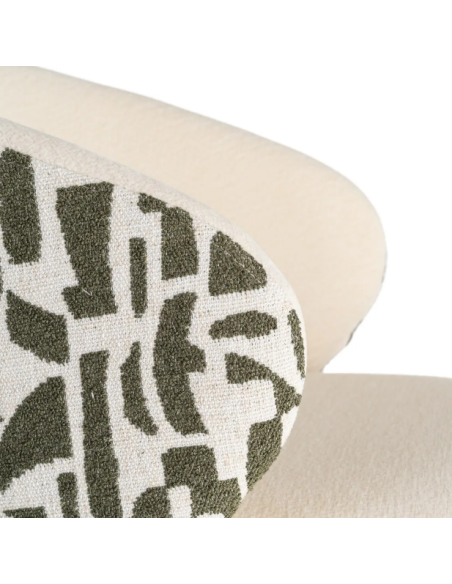 Lot de 2 Chaises Beige à Dossier Motif en Tissu – 3 Coloris