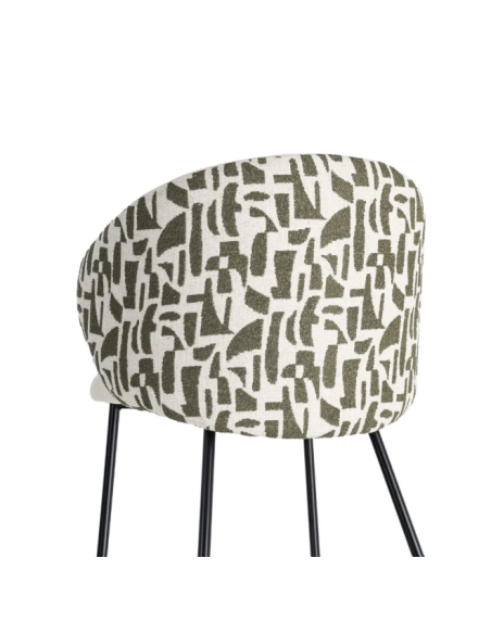 Lot de 2 Chaises Beige à Dossier Motif en Tissu – 3 Coloris