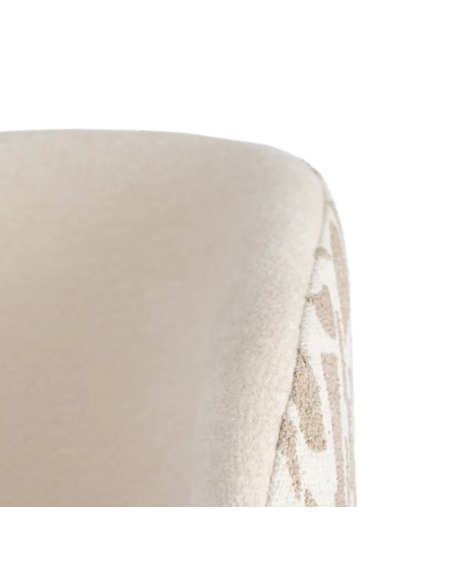 Lot de 2 Chaises Beige à Dossier Motif en Tissu – 3 Coloris