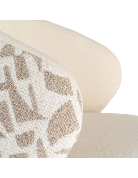 Lot de 2 Chaises Beige à Dossier Motif en Tissu – 3 Coloris
