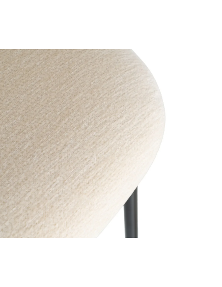 Lot de 2 Chaises Beige à Dossier Motif en Tissu – 3 Coloris