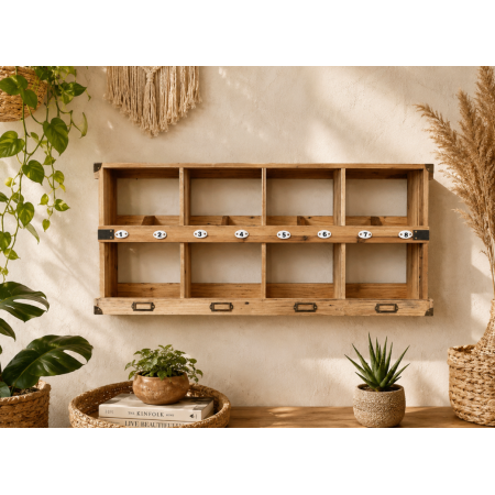 Casier mural en bois 8 compartiments...