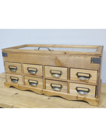 Casier de rangement en bois style apothicaire – 53 cm