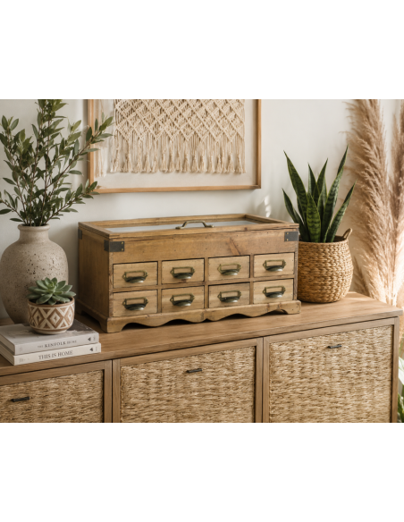 Casier de rangement en bois style apothicaire – 53 cm