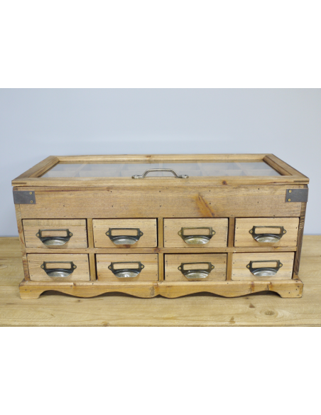 Casier de rangement en bois style apothicaire – 53 cm