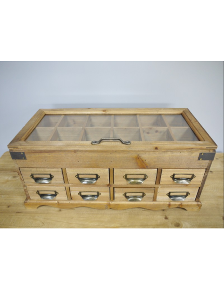 Casier de rangement en bois style apothicaire – 53 cm