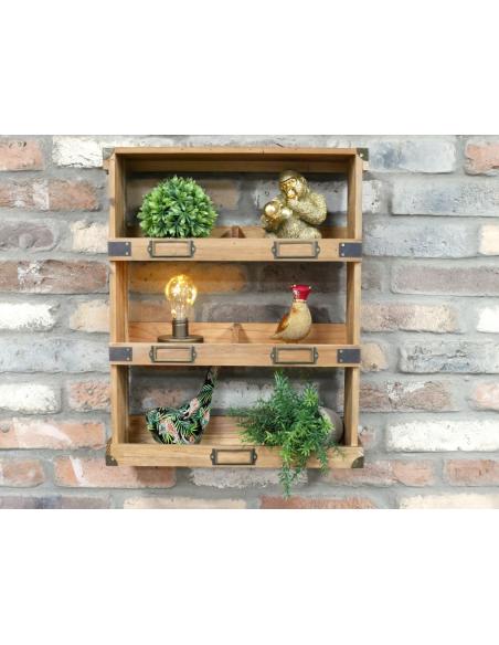 Étagère murale en bois de sapin 3 niveaux – 55 cm