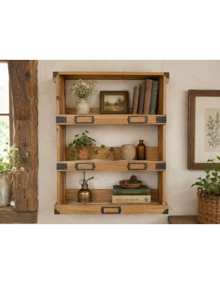Étagère murale en bois de sapin 3 niveaux – 55 cm