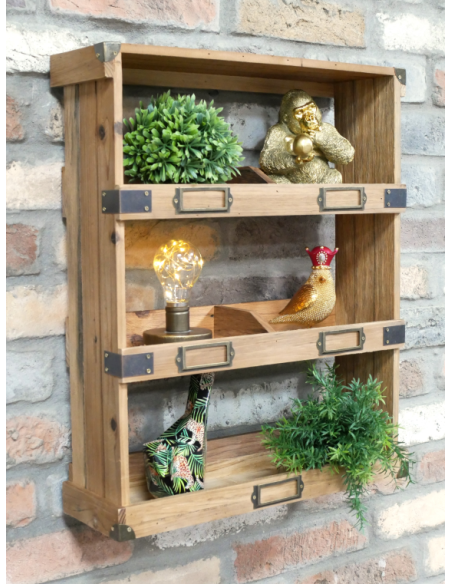 Étagère murale en bois de sapin 3 niveaux – 55 cm