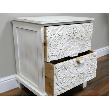 Table de chevet blanche en manguier...