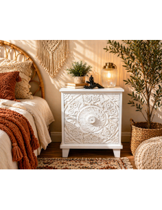 Table de chevet blanche en...