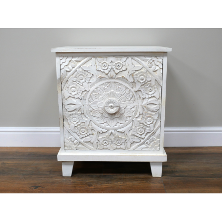 Table de chevet blanche en manguier...