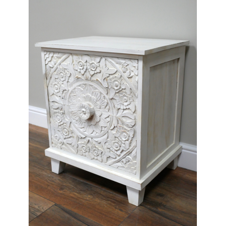 Table de chevet blanche en manguier...