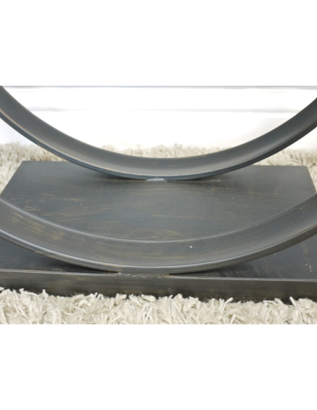 Porte-bûches rond en métal noir – 55 cm