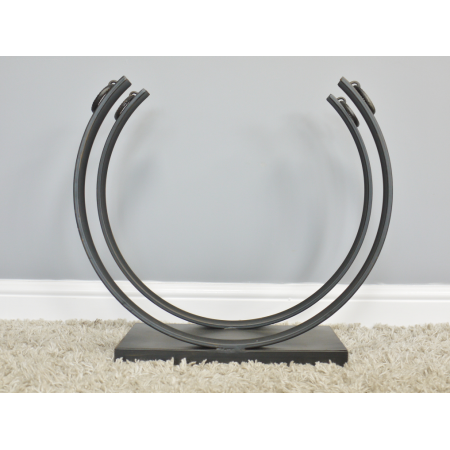 Porte-bûches rond en métal noir – 55 cm