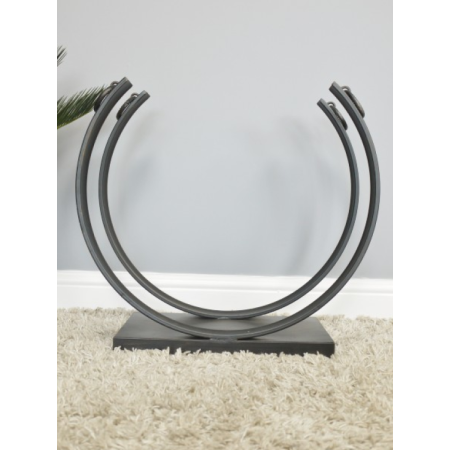 Porte-bûches rond en métal noir – 55 cm