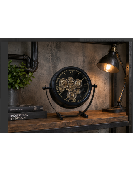 Horloge industrielle à engrenages mobiles – 30 cm