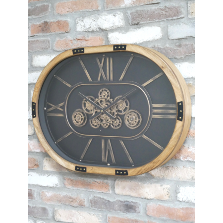 Grande horloge murale ovale à...