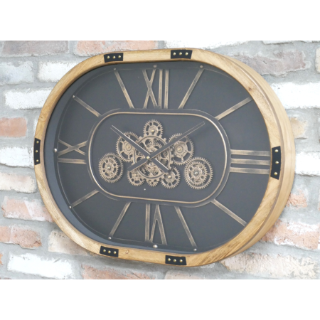Grande horloge murale ovale à...