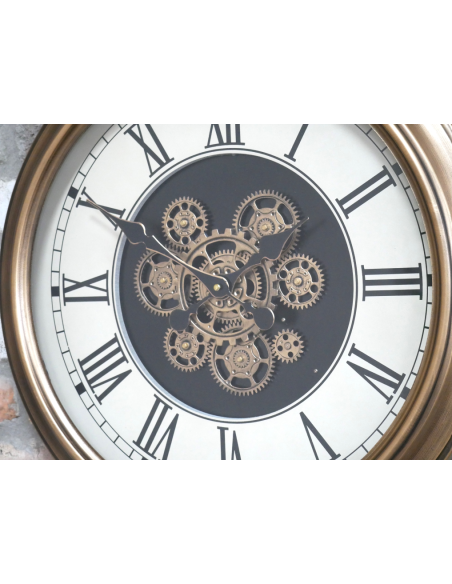 Grande horloge murale à engrenages style montre à gousset – 65 cm