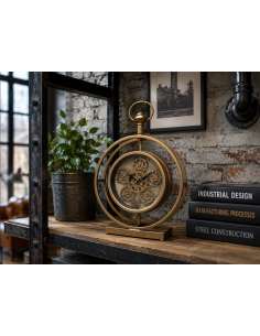 Horloge à poser dorée à...