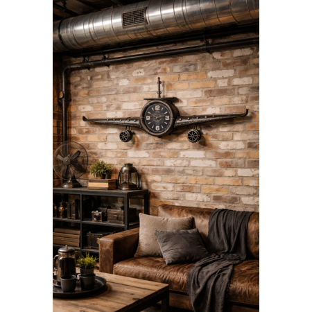 Grande horloge murale avion vintage –...