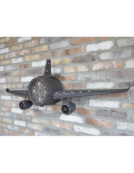 Grande horloge murale avion vintage – 145 cm