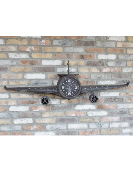 Grande horloge murale avion vintage – 145 cm