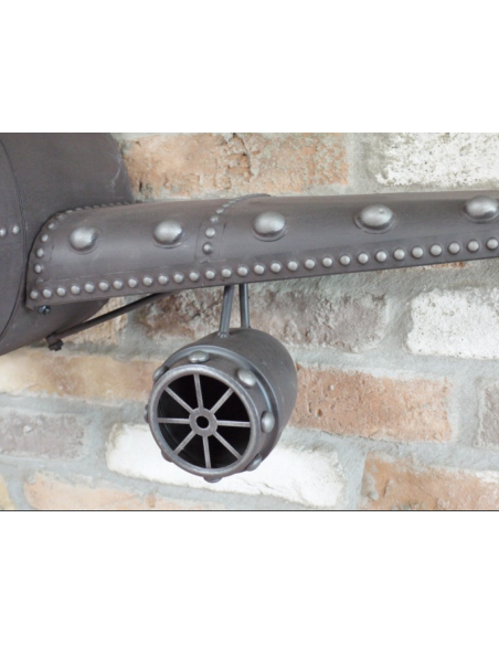 Grande horloge murale avion vintage – 145 cm