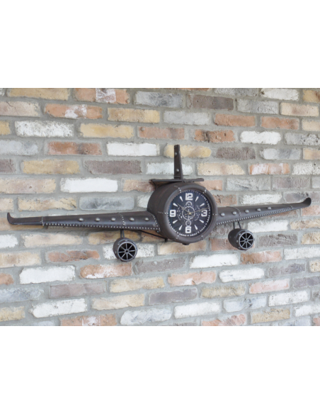 Grande horloge murale avion vintage – 145 cm