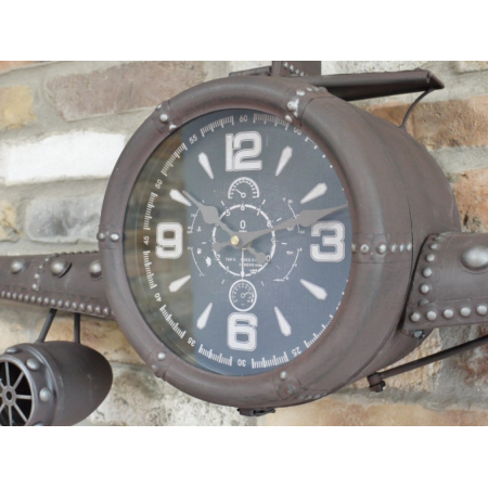 Grande horloge murale avion vintage –...