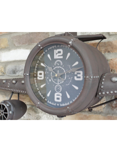 Grande horloge murale avion vintage – 145 cm